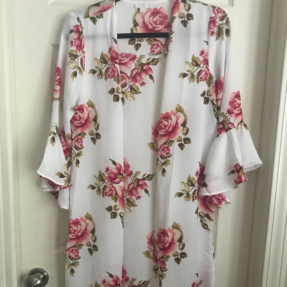 Charming Charlie’s long floral kimono
